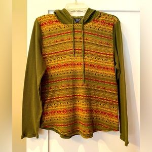 Chaps Hooded Waffle Shirt